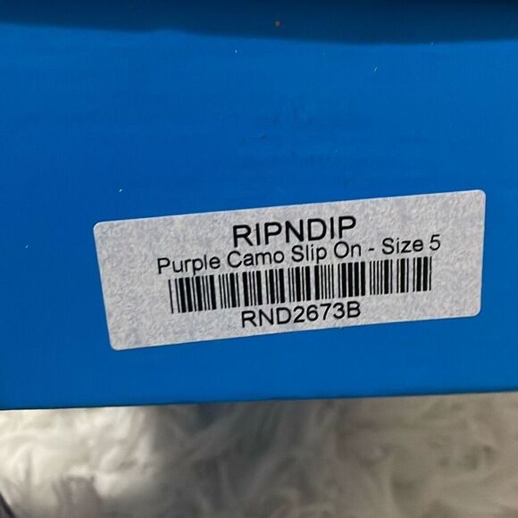 Ripndip purple camo lord nermal cat flipping off meme loafer skater shoe size 5 - Picture 9 of 10